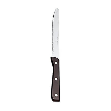 S/S Round Tip 9 1/4" Steak Knife w/Black Bakelite Handle by World Tableware – 9.25, Stainless Steel, Black, Pack of 12, Model 201-2682