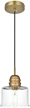 Kenna 6.5" Pendant Clear Shade in Satin Gold