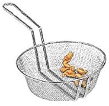 American Metalcraft CBF10 Culinary Basket, Fine Mesh, Tinned Steel, 9" Handle, 10" Dia., 3" H