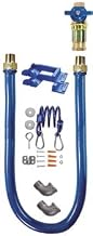 Dormont 16100KITCF60PS 1" Blue Hose Moveable Gas Connector Kit 60" Long with Blue PVC, 1 Safety Quik QDV (2) 90° Elbows & 1 Pair of Safety Set