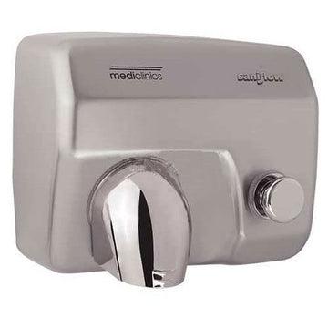Manual Hand Dryer by Saniflow – 8.25"L x 11"W x 9.75"H, Stainless Steel, Stainless, Model E88CS