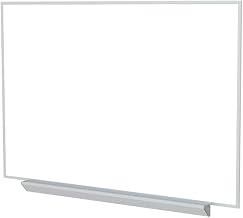 Ghent M1 Porcelain Mag Whiteboard - Aluminum Frame - Box Tray - 4ft H x 7ft