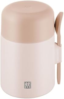 ZWILLING Thermo Plus Food Container, 600 ml, Keeps Hot/Cold for up to 10 Hours, Double Walled, Stainless Steel Thermal Mug with Spoon, Leak-Proof, Lightweight, Dishwasher Safe, Pink