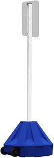 Plasticade Roll-A-Post Portable Sign Post with 60" Power Post Plastic Signpost, Designed for Schools, Sidewalks or Parking Lots, Durable and Resistant to Weathering, Blue Base with White Post