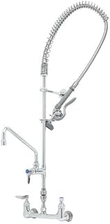 T&S Brass B-2278-01-CR Pre-Rinse Units, Includes Add-On Faucet, Wall Mount, 8" Centers, Vacuum Breaker, Wall Bracket