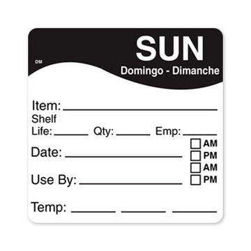 DissolveMark 2 1/2 in x 2 1/2 in Sunday Use By Label by DayMark – Model 1100627