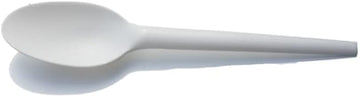 KITCH 24/7 Compostable Plastic White Spoons PLA Bioplastic, Compostable, 6 inch - 1000 per case.