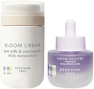 Beekman 1802 Bakuchiol Better Aging Bundle with Bloom Cream Goat Milk Moisturizer and Dream Booster Bakuchiol Serum