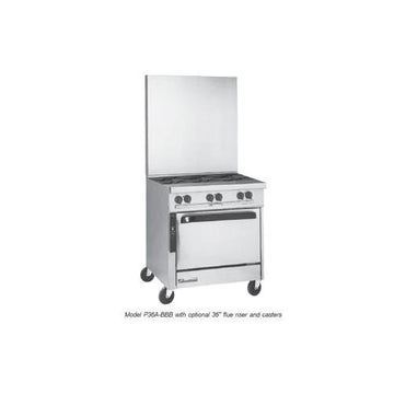 Southbend Platinum Heavy Duty Range Gas 36" modular (6) Step-up Open by South Bend – 36 inches, Stainless Steel, Silver, Model P36N-BBB-SU