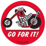 Trend Enterprises Go for It!/ Rubber Tire Scent Retro Scratch 'n Sniff Stinky Stickers by Trend; 24 Seals/Pack - Authentic 1980s Designs!