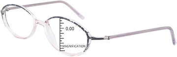 ProEyes Lacerta, Progressive Lightweight Petite Size Blue Cut Readers, Zero Magnification on Top Lens, Anti Reflective Resin Lens (Purple, 2.00 x)