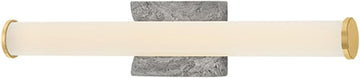Hudson Valley Lighting Stony Point 1-Light Wall Sconce | Essential & Natural Style | Aged Brass Finish | Glass Shade | Damp-Rated for Bathroom Use | ADA Compliant | 5" W x 24.5" H Profile | 3431-AGB
