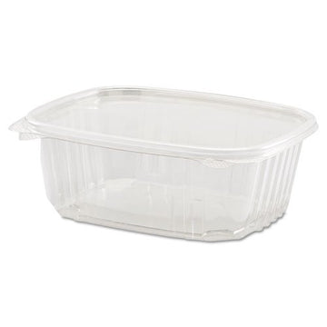 Genpak AD32 | 32oz Clear PET Hinged Deli Container | Recyclable, Made with up to 30% Post-Consumer Content, BPA Free, Made in