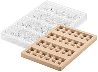 Silikomart Kit Sinfonia-T Clear Tritan-Plastic Chocolate Mold with 4 Tablet Cavities 50mm x 150mm x 20mm High, Plus Silicone Mold with 4 Tablet Cavities to make the Chocolate-Tablet’ Fillings