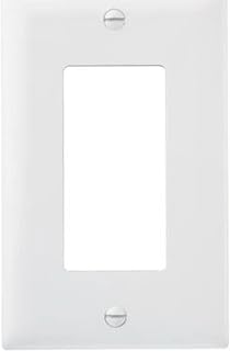 Pass & Seymour Legrand TP26-W 1-Gang Decorator GFCI Rocker Switch Wallplate, Midway Size, Unbreakable Nylon, White