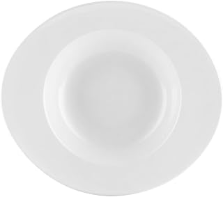 CAC China UVS-OV120 Oval Pasta Bowl 23oz 12" Porcelain Oval, Super White, Set of 12
