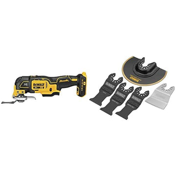 20V Max XR Oscillating Multi-Tool Bundle with 5 Piece Oscillating Tool Blades Kit by DEWALT – Silver, Pack of 5, Model DCS356B