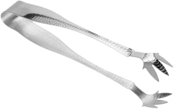 American Metalcraft 6 1/2" Hammered Stainless Steel Ice Tongs Pack of 3
