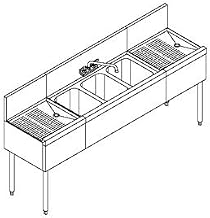 Perlick 3-Compartment 48" TSD Underbar Sink Unit