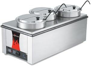 Vollrath 72788 Cayenne Heat ‘N Serve 4/3 Size Countertop Rectangular Rethermalizer, 120V, Dual 800W Elements, Thermoset Resin Well, Drain, Bottom-Exit Cord