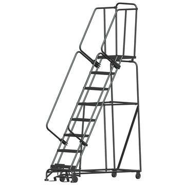 Ballymore Steel Safety Ladder, 450 lb. Capacity, Gray - 83"