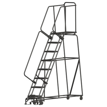 Ballymore Steel Safety Ladder, 450 lb. Capacity, Gray - 83"