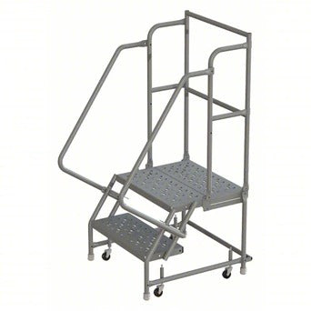 Tri-Arc Manufacturing Steel Step Ladder, 450 lb. Capacity, Gray - 56"