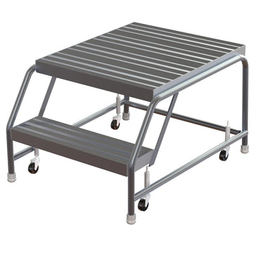 Tri-Arc Manufacturing Aluminum Step Stool, 350 lb. Capacity, Silver - 20"