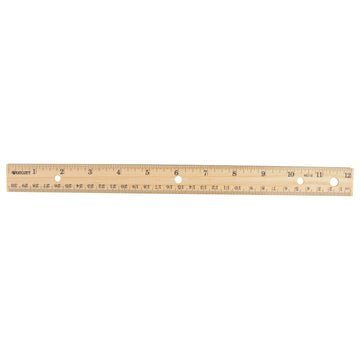Westcott 10702 Wood Ruler, 12" Long, Beige - Default Title