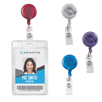 Advantus 75464 Nylon Card Reel, 1 1/4" Diameter, Assorted, 4/Pack - Default Title