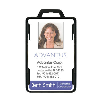 Advantus 76417 Vinyl Holder, 2 1/8" x 3 3/8", Black, 20/Pack - Default Title