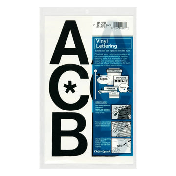 Chartpak 01070 Vinyl Helvetica Letters, 3" High, Black, 50/Pack - Default Title