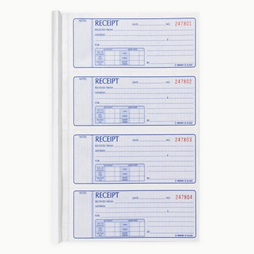 Rediform 8L808 Paper Receipt Book, 7" x 11" - Default Title