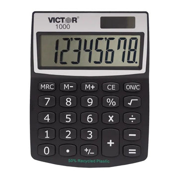 Victor VCT1000 Calculator, 3 1/4" x 4 1/4", Black