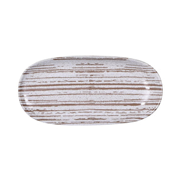 Elite Global Solutions B396110 Stardust Blue Melamine Plate, 5 1/4" x 11", 6/Case - Brown White