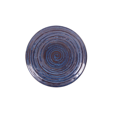 Elite Global Solutions B399088 Stardust Blue Melamine Plate, 8 3/4" Diameter, 6/Case - Blue Brown