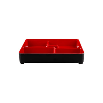 Elite Global Solutions JW11852T Karma Melamine Bento Box, 8 3/8" x 10 3/4" - Black Red
