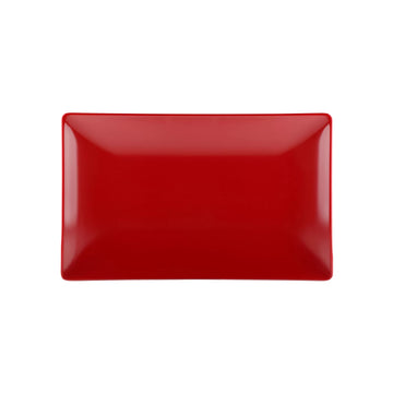 Elite Global Solutions JW1382T Karma Red Melamine Plate, 8" x 13", 6/Case - Black Red