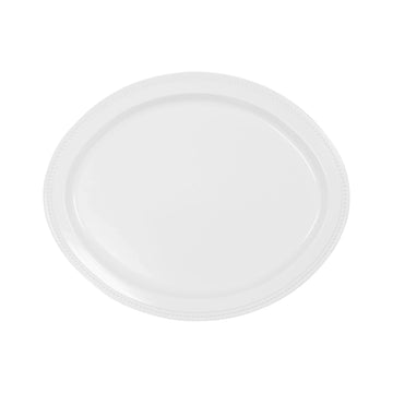 Elite Global Solutions M17OV Venetian Melamine Platter, 13" x 16" - White