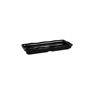 Elite Global Solutions The Edge Melamine Tray, Black - 6 1/2" x 14" x 1 5/8"