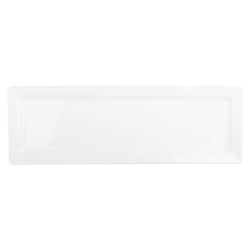 Elite Global Solutions Vogue Melamine Serving Platter, White - 7" x 21" x 1 1/4"
