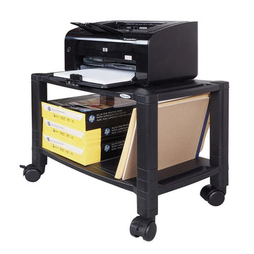 Kantek Printer Stand, 20" Wide, Black - 2 Shelves