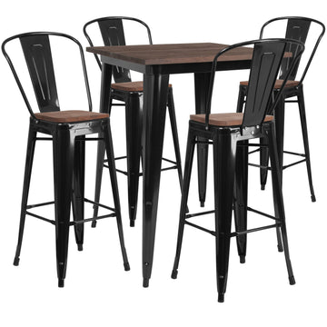 Flash Furniture CH-WD-TBCH-19-GG Table, 32" Wide, Black - Default Title