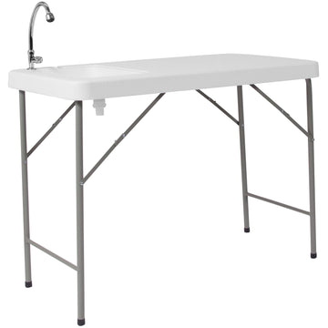 Flash Furniture DAD-PYZ-116-GG Folding Table, 23" x 45", White - Default Title
