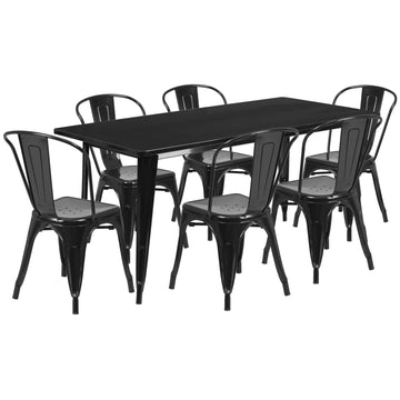 Flash Furniture ET-CT005-6-30 Table, 63" Wide - Black