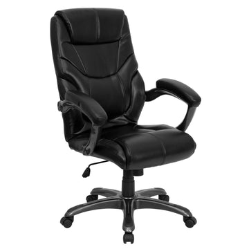 Flash Furniture GO-724H-BK-LEA-GG Office Chair, 27" Wide, Black - Default Title