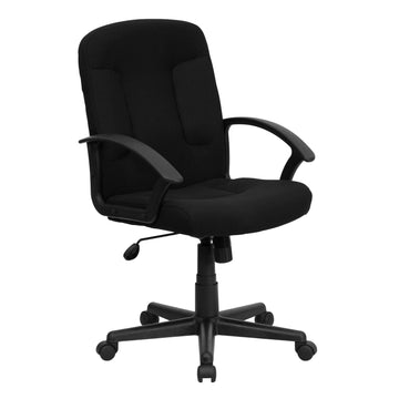Flash Furniture GO-ST-6 Fabric Office Chair, 26 1/2" Wide - Black