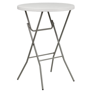 Flash Furniture RB-32RB-BAR-GW-GG Folding Table, 31 1/2" Diameter, White - Default Title