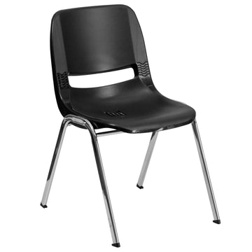 Flash Furniture RUT-18 Plastic Chair, 19 1/2" Wide - Black