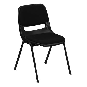 Flash Furniture RUT-EO1 Chair, 21" Wide, Black - Stack Padded Seat